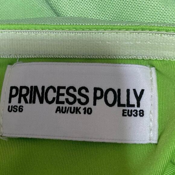 Princess Polly Green Blue Ombre Mesh Strapless Maxi Bodycon Tube Gown Dress Sz 6 - Picture 4 of 5